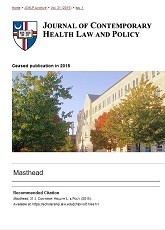 Journal of Contemporary Health Law and Policy